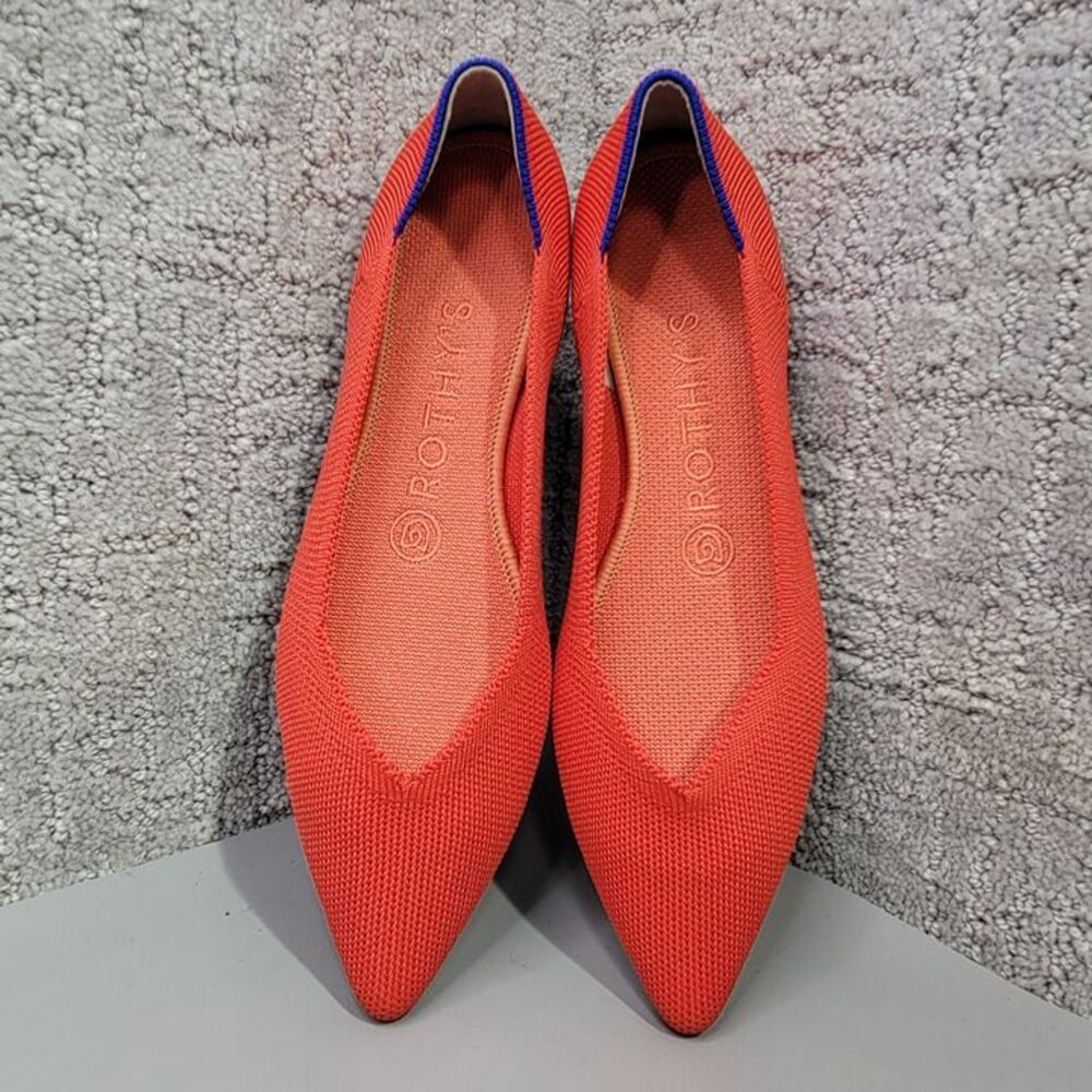 Rothy's The Point Women's Size 7 Retired Flame Red Lightweight Knit Ballet Flats